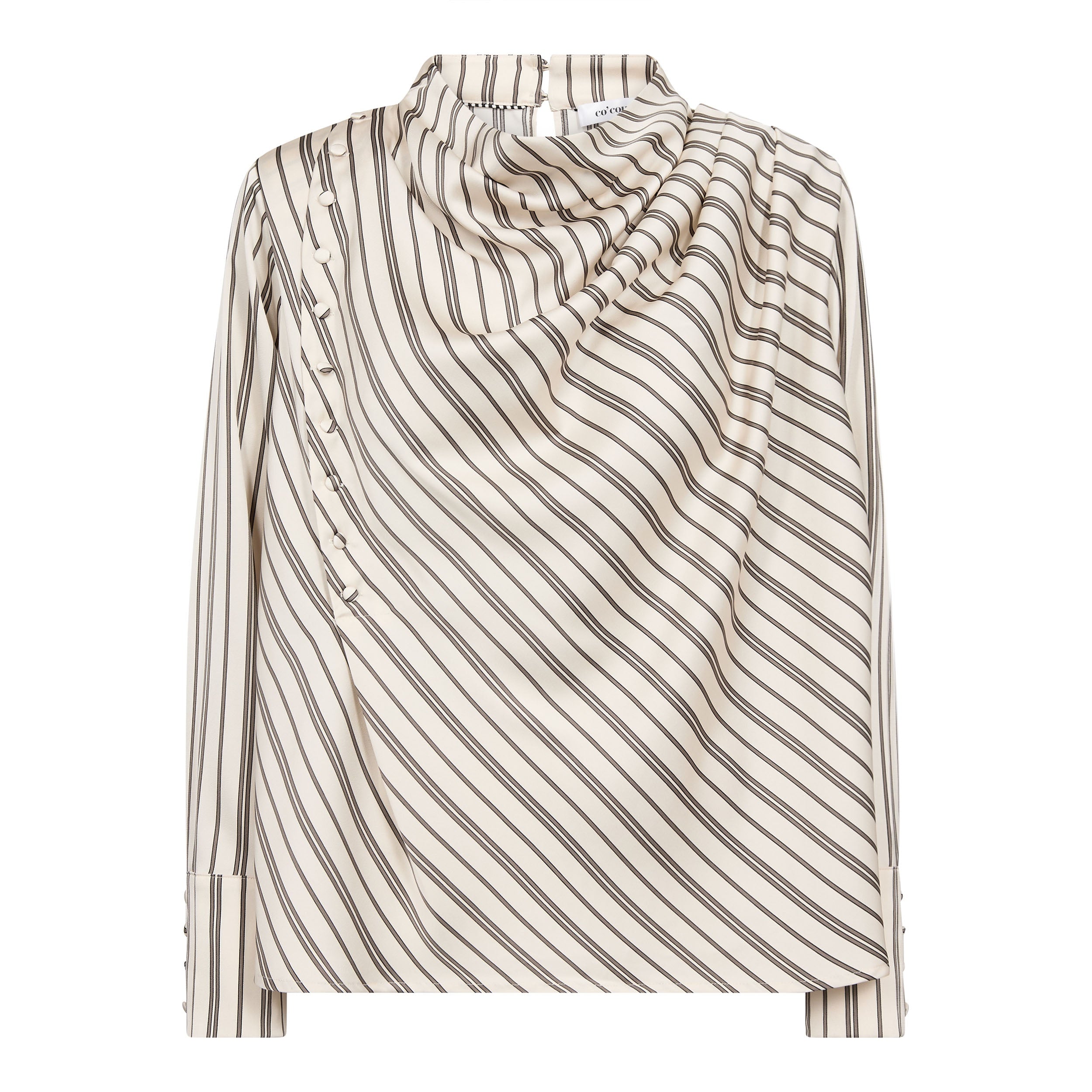 HellyCC Button Stripe Blouse - Off-White