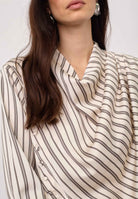 HellyCC Button Stripe Blouse - Off-White
