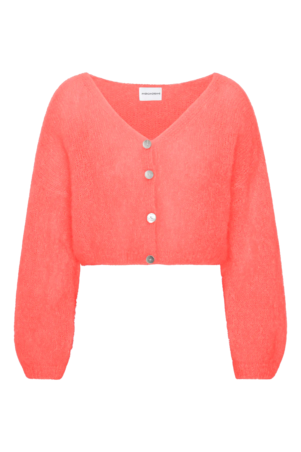 Cornelia Cropped Cardigan Coral Red Americandreams