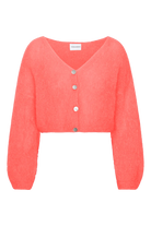 Cornelia Cropped Cardigan Coral Red Americandreams