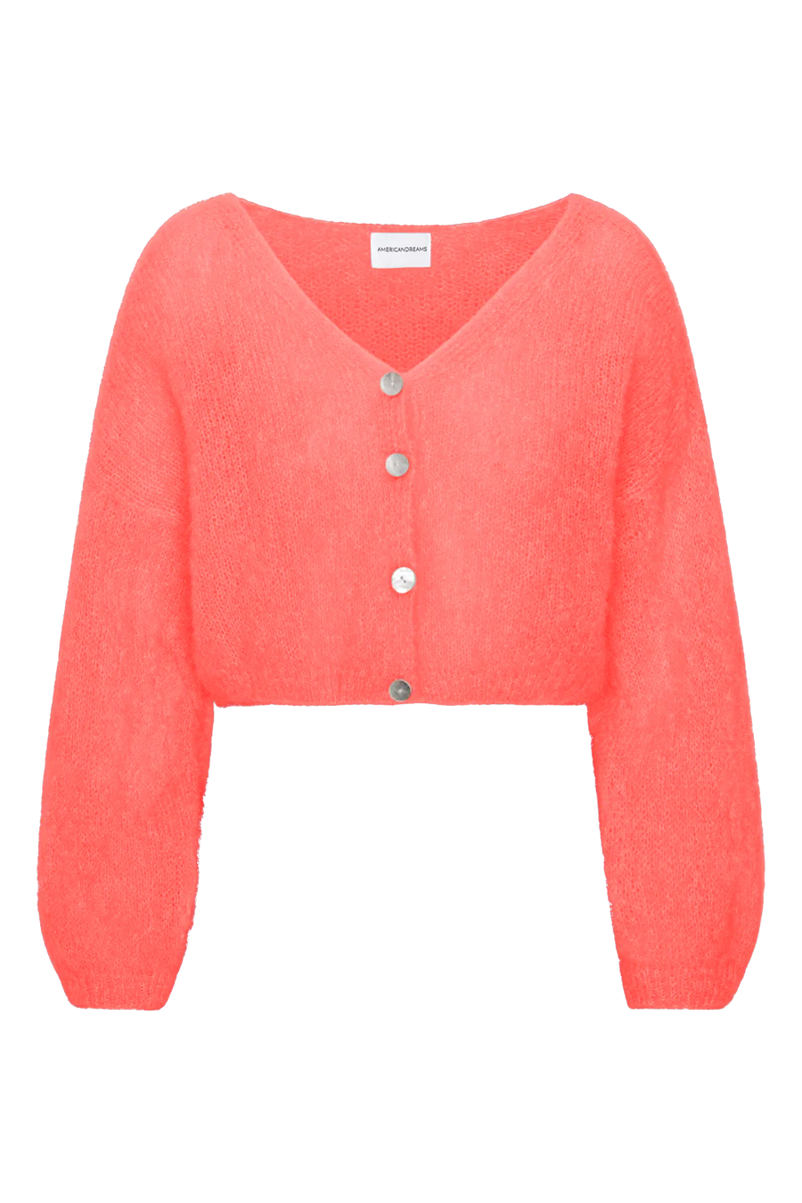 Cornelia Cropped Cardigan Coral Red Americandreams