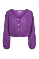 Cornelia Cropped Cardigan Deep Purple Americandreams