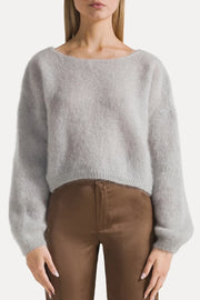 Cornelia Cropped Cardigan Light Grey Americandreams