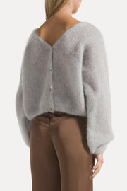 Cornelia Cropped Cardigan Light Grey Americandreams