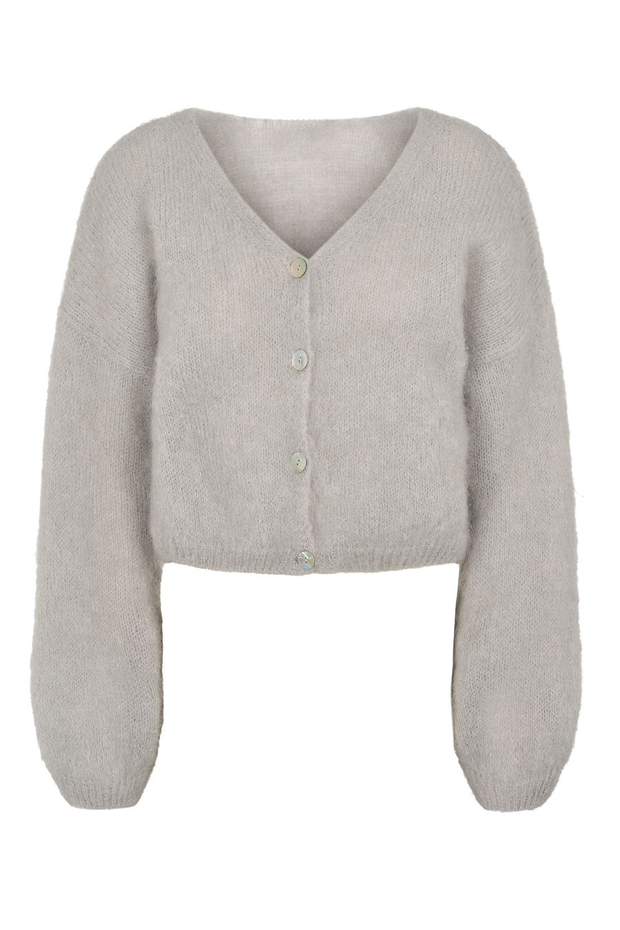 Cornelia Cropped Cardigan Light Grey Americandreams