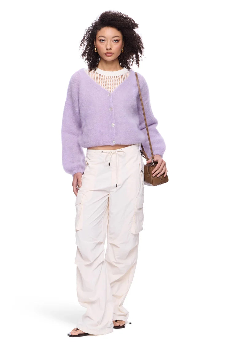 Cornelia Cropped Cardigan Light Purple Americandreams