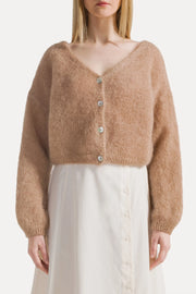 Cornelia Cropped Cardigan Medium Brown Americandreams