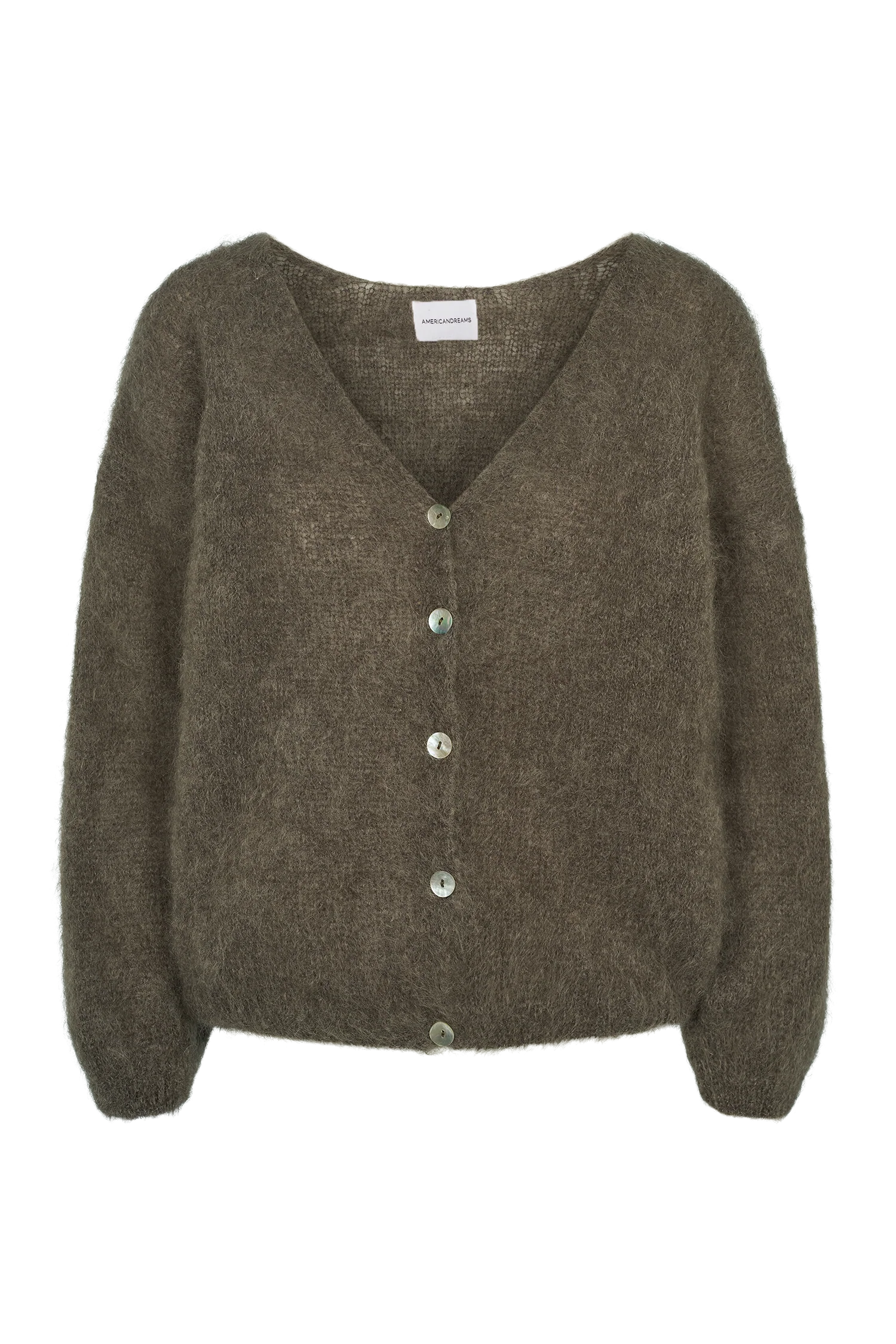 Cornelia LS Cardigan Dark Taupe Americandreams