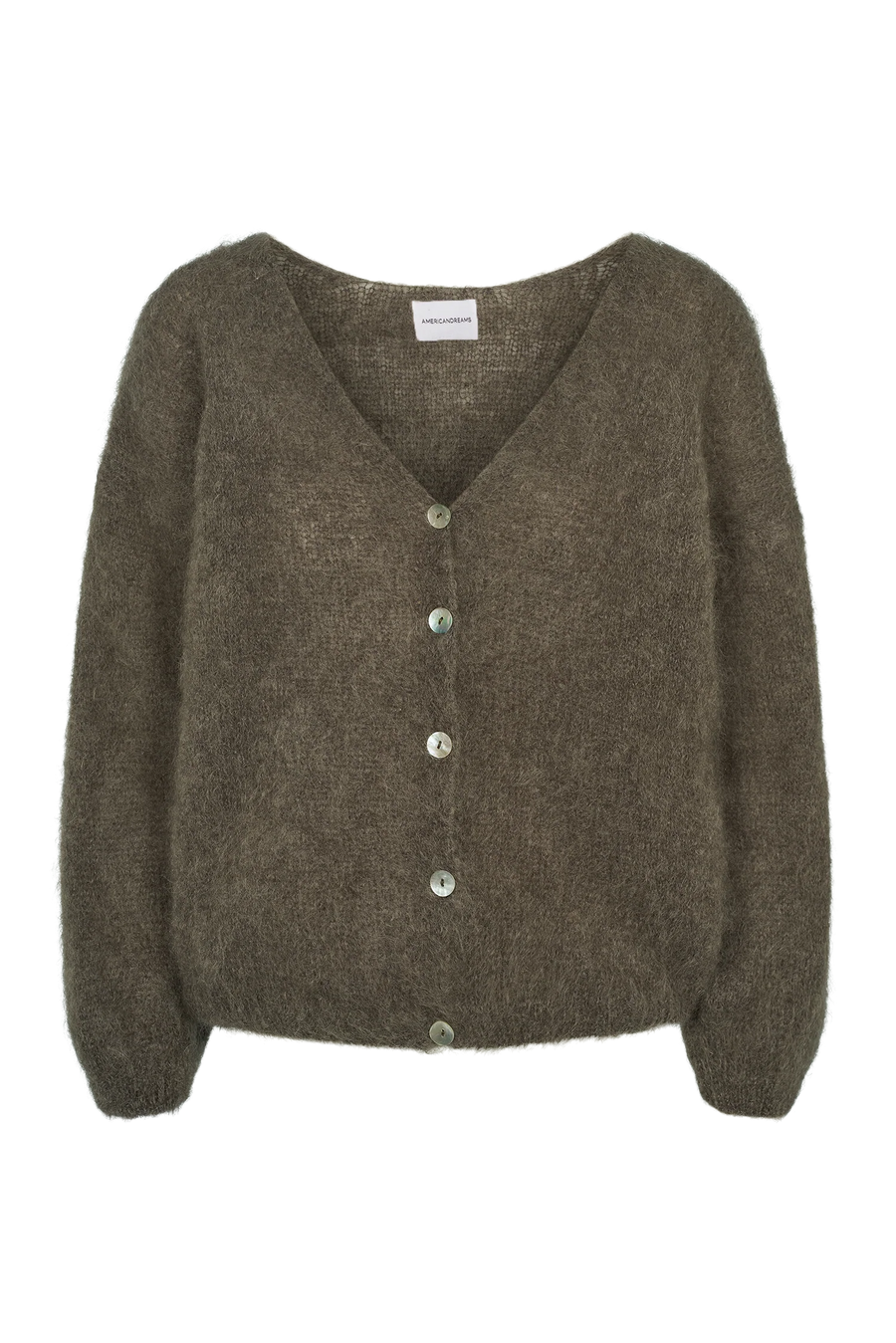 Cornelia LS Cardigan Dark Taupe Americandreams