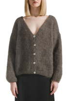 Cornelia LS Cardigan Dark Taupe Americandreams