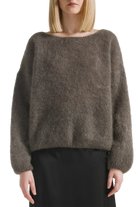 Cornelia LS Cardigan Dark Taupe Americandreams