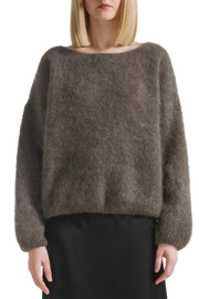 Cornelia LS Cardigan Dark Taupe Americandreams