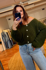 Cornelia Cropped Cardigan Seaweed Green Americandreams
