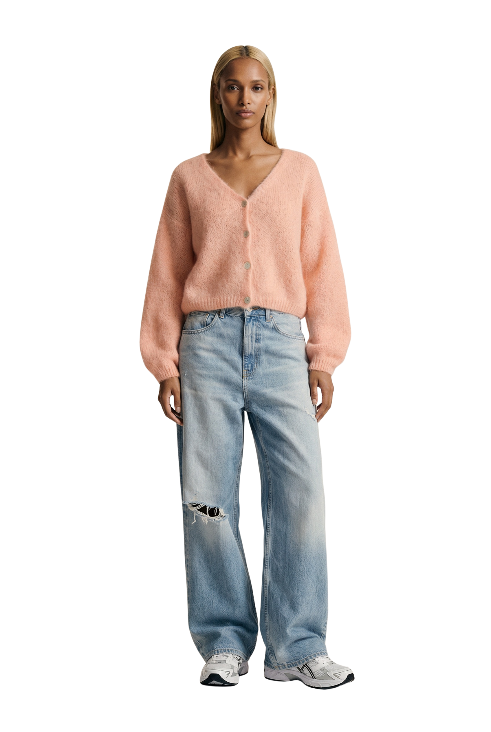 Cornelia Cropped Cardigan Peach Americandreams