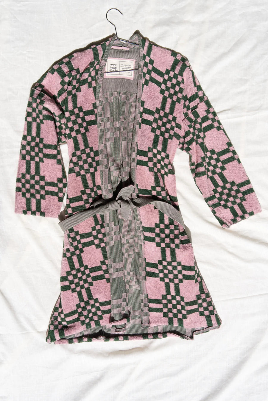 Weave Bathrobe | Pink & Green