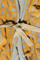 Knitted Bathrobe | Caramel & Sky | Pebbles towel.studio
