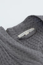 Dark Grey Linen & Cotton Honeycomb Waffle Bathrobe Linen Tales