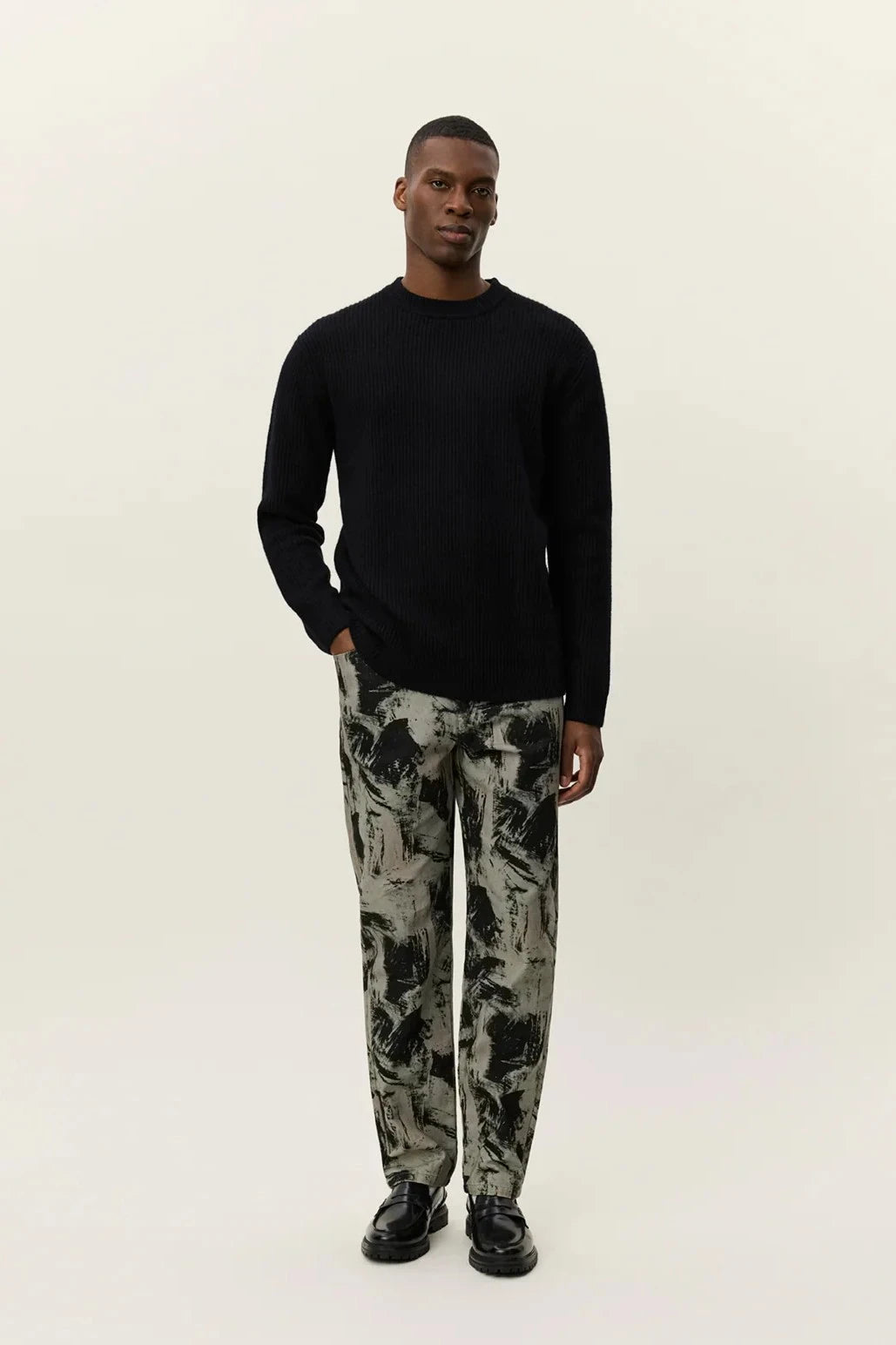 Eddie Wool Rib Crewneck Knit Les Deux