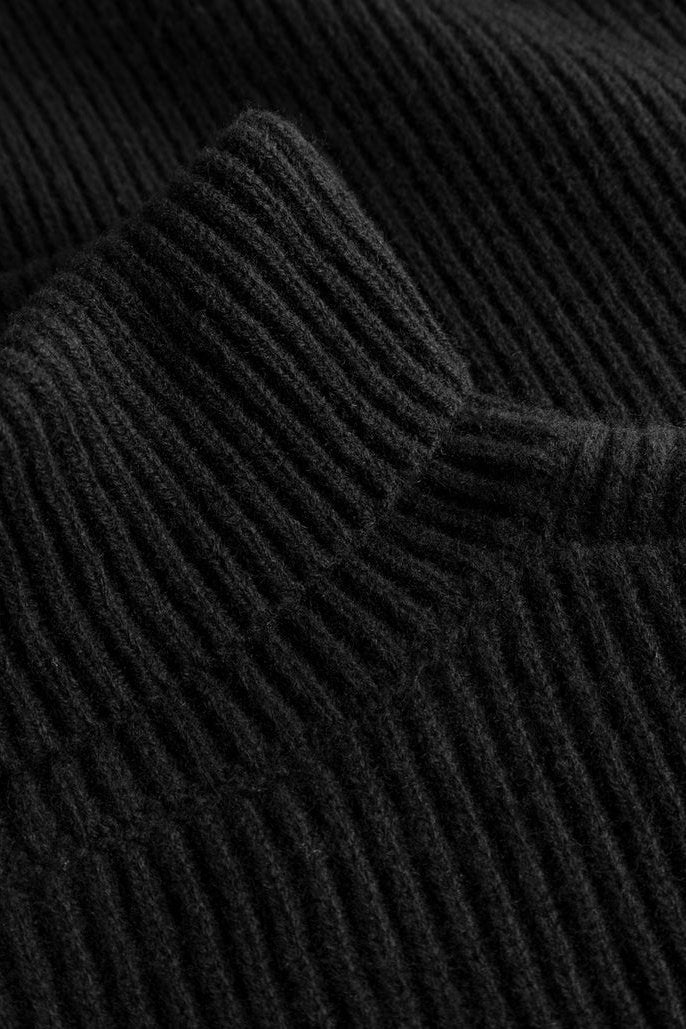 Eddie Wool Rib Rollneck Knit Black