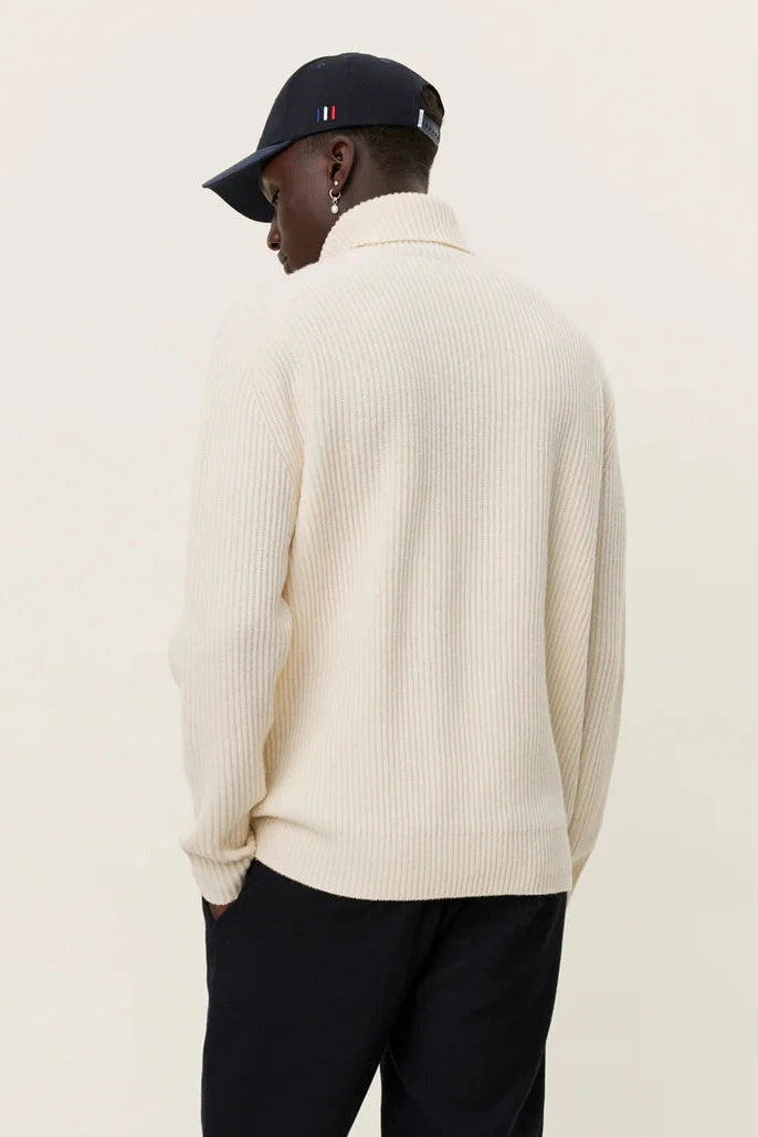 Eddie Wool Rib Rollneck Knit Ivory