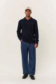 Errol Cotton Rugby Knit Dark Navy