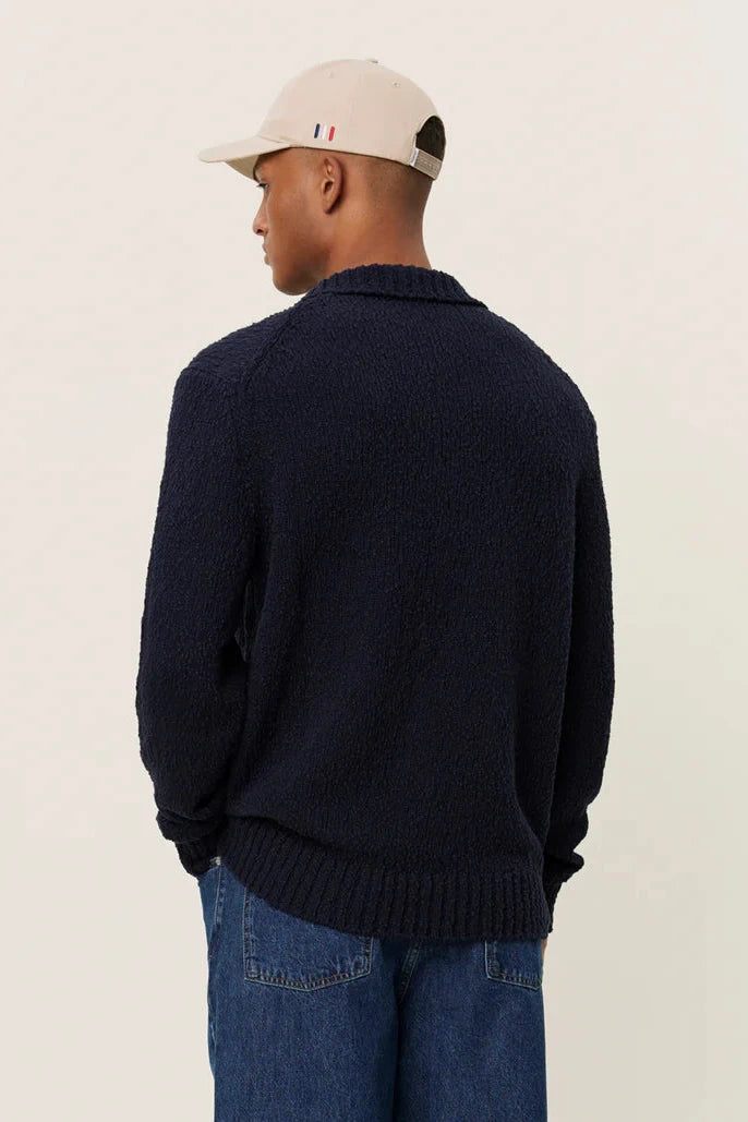 Errol Cotton Rugby Knit Dark Navy