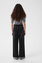 GZsara HW wide jeans - Washed Dark black Gestuz