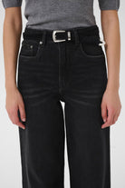 GZsara HW wide jeans - Washed Dark black Gestuz