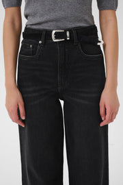 GZsara HW wide jeans - Washed Dark black Gestuz