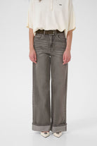 GZsara HW wide jeans - Washed grey Gestuz