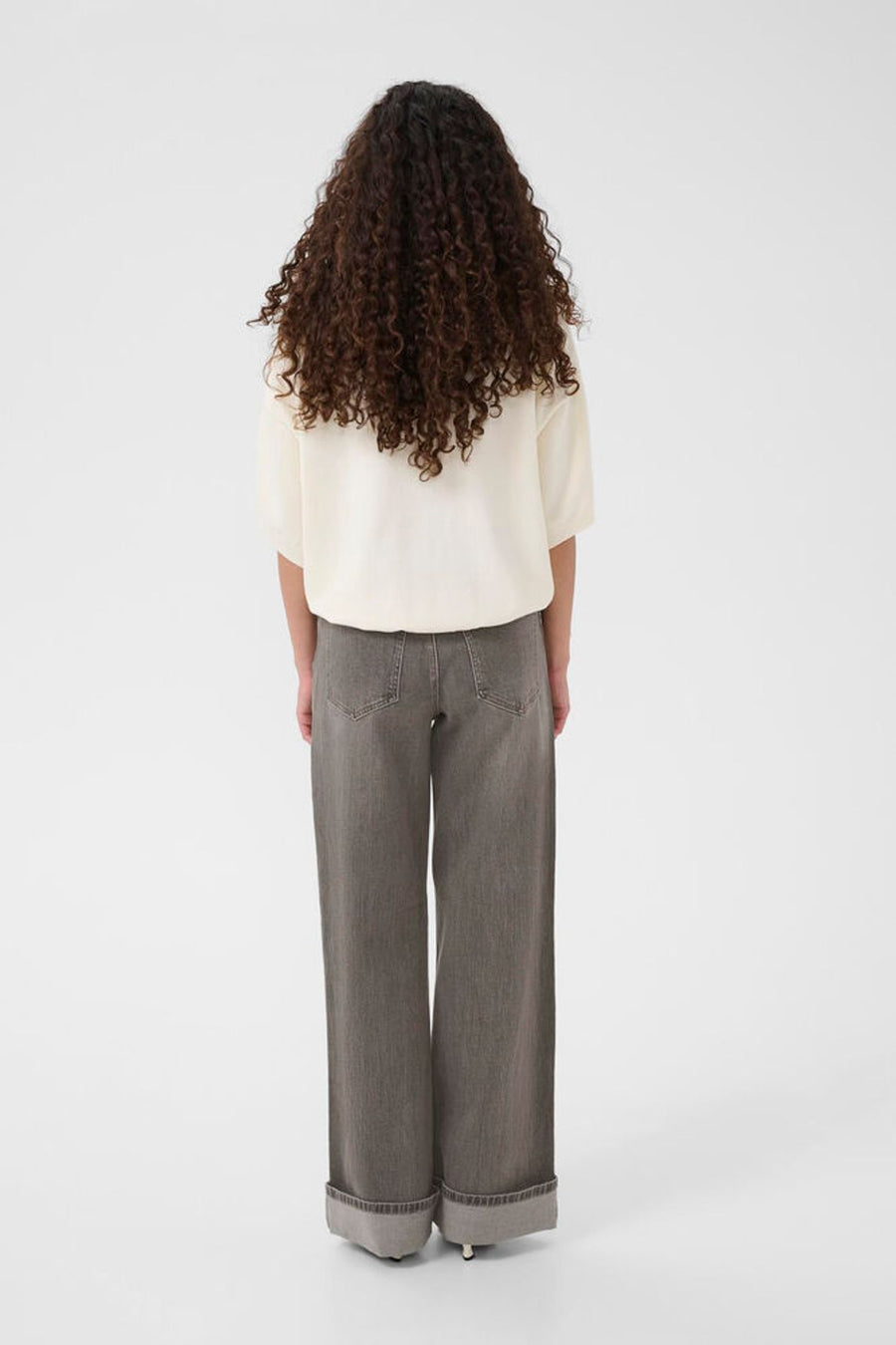 GZsara HW wide jeans - Washed grey Gestuz