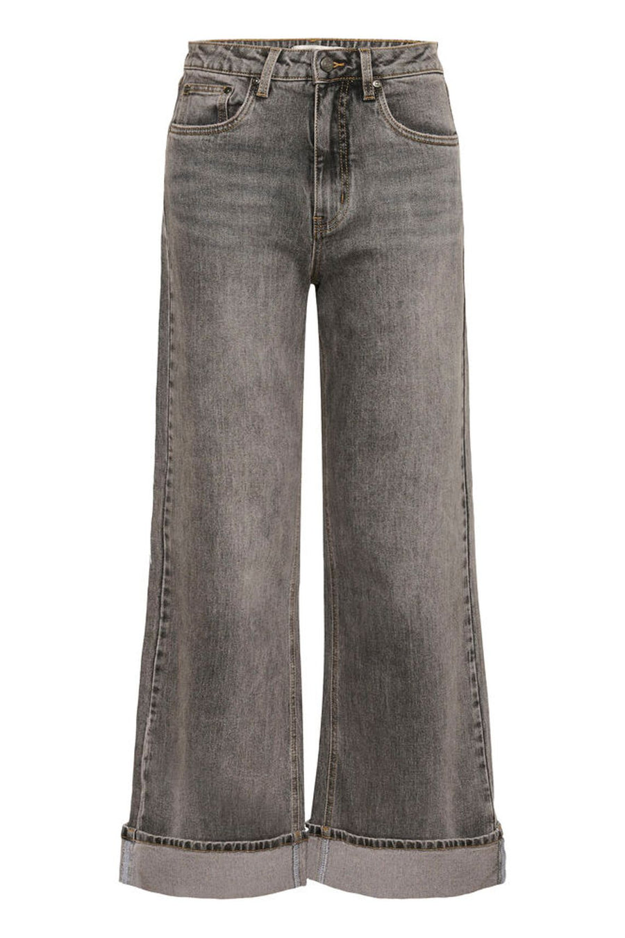 GZsara HW wide jeans - Washed grey Gestuz