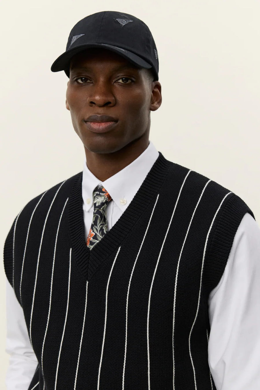 Gaston Jacquard Pinstripe Vest Les Deux