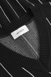 Gaston Jacquard Pinstripe Vest Les Deux