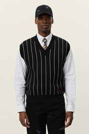 Gaston Jacquard Pinstripe Vest Les Deux