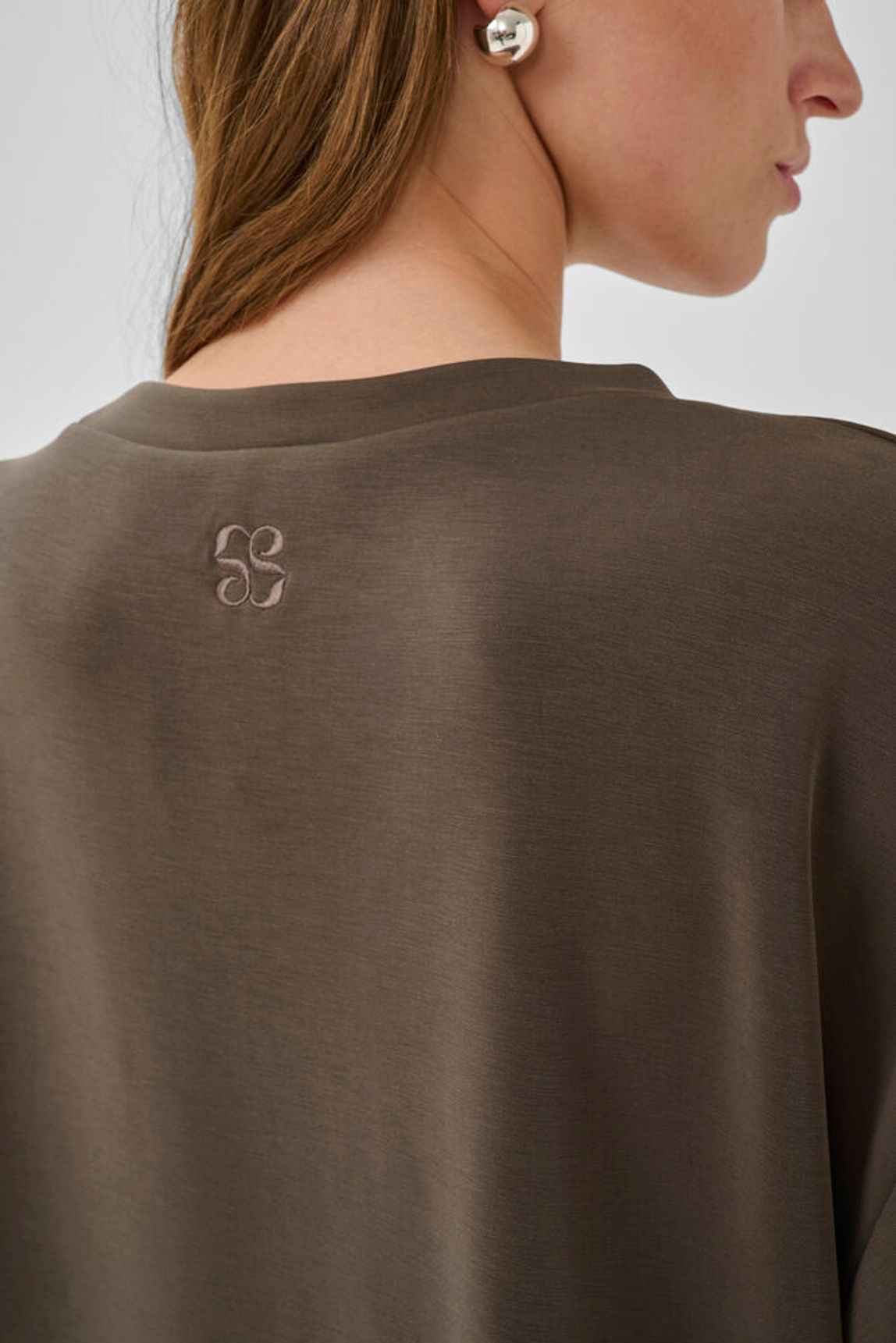 HelleMW EMB Boxy Tee - Major Brown My Essential Wardrobe