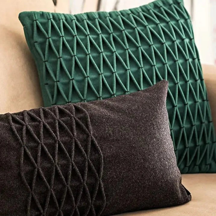 Honeycomb Cushion - Industrial Green Burel Factory