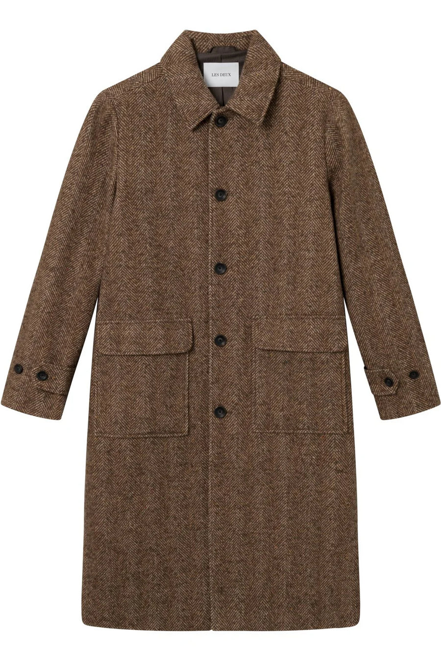 Maximilian Herringbone Wool Coat