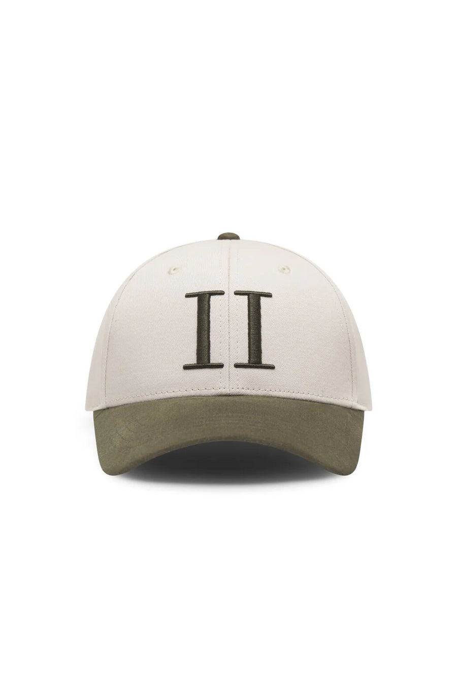 Baseball Cap Contrast Suede (light desert sand/forest green) Les Deux