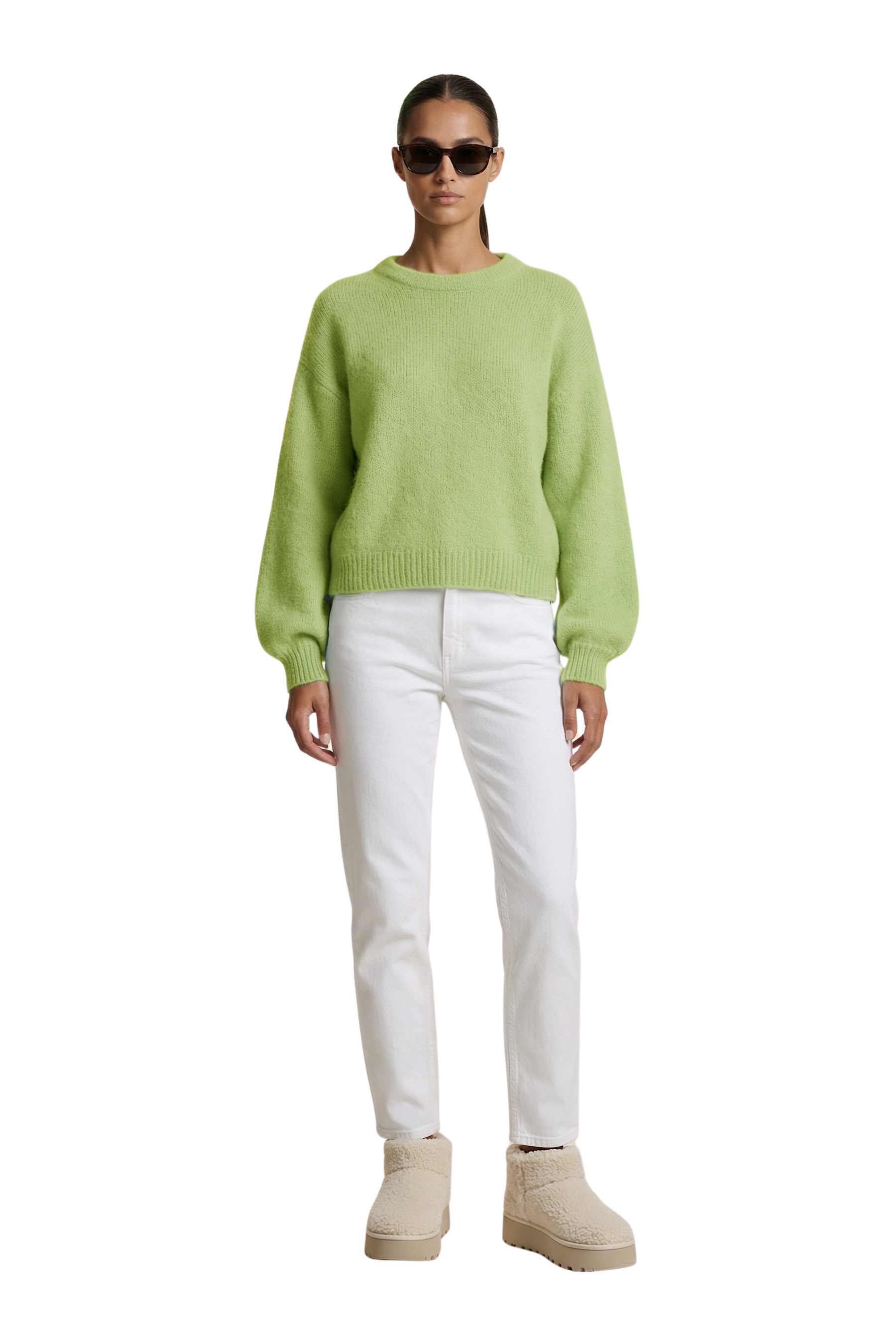 Liana Round Neck Pullover Tea Green Americandreams