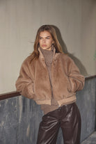 Co'couture FeraCC Faux Bomber Jacket, väriltään Creme