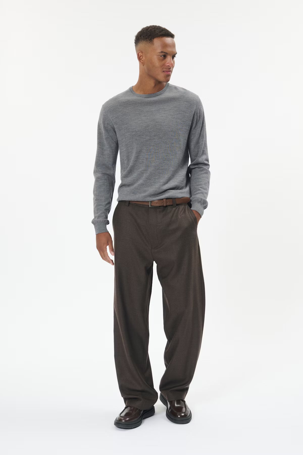 Margrate Merino Pullover - Medium Grey Melange Matinique