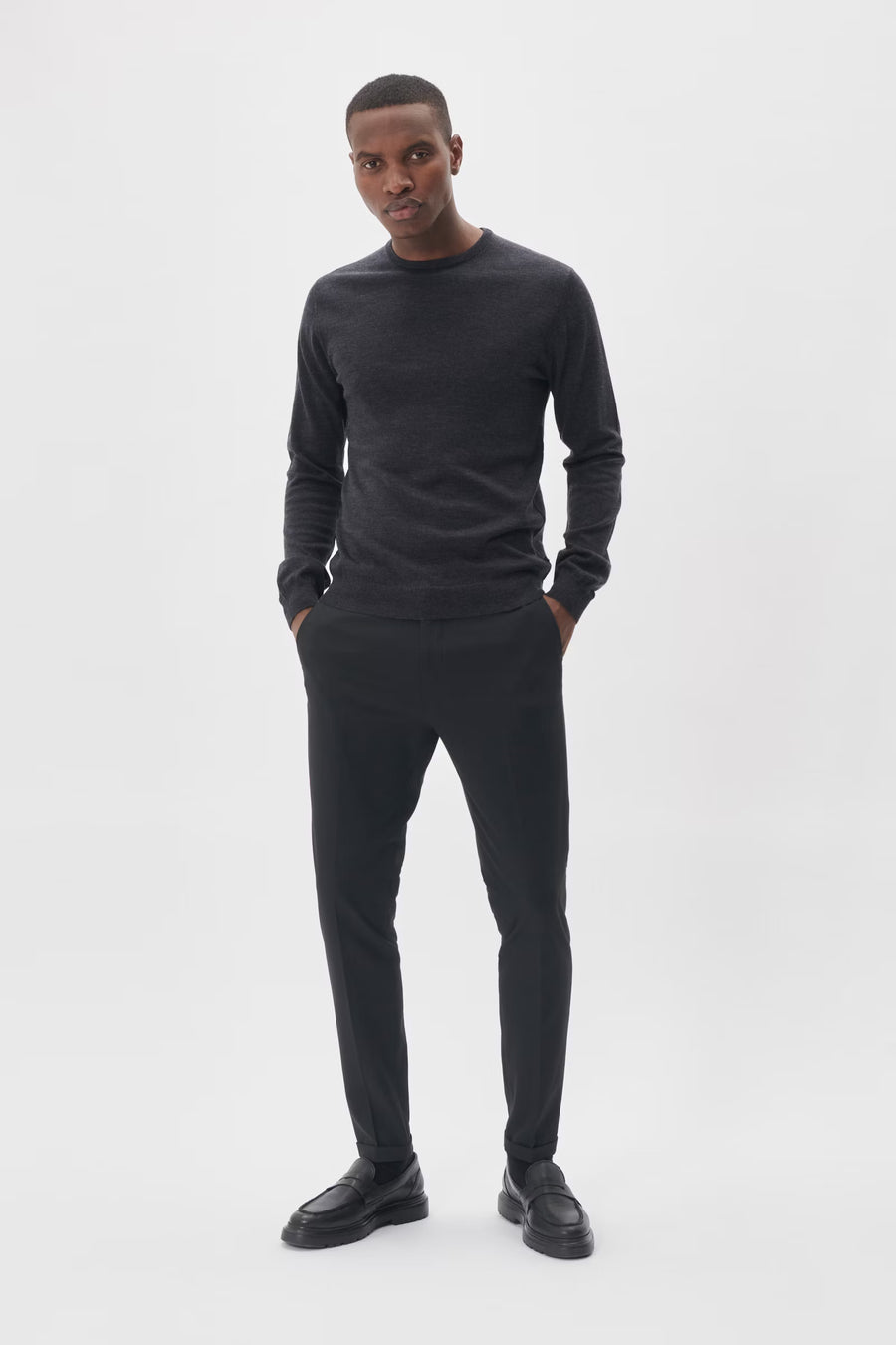 Margrate Merino Pullover - Dark Grey Melange Matinique