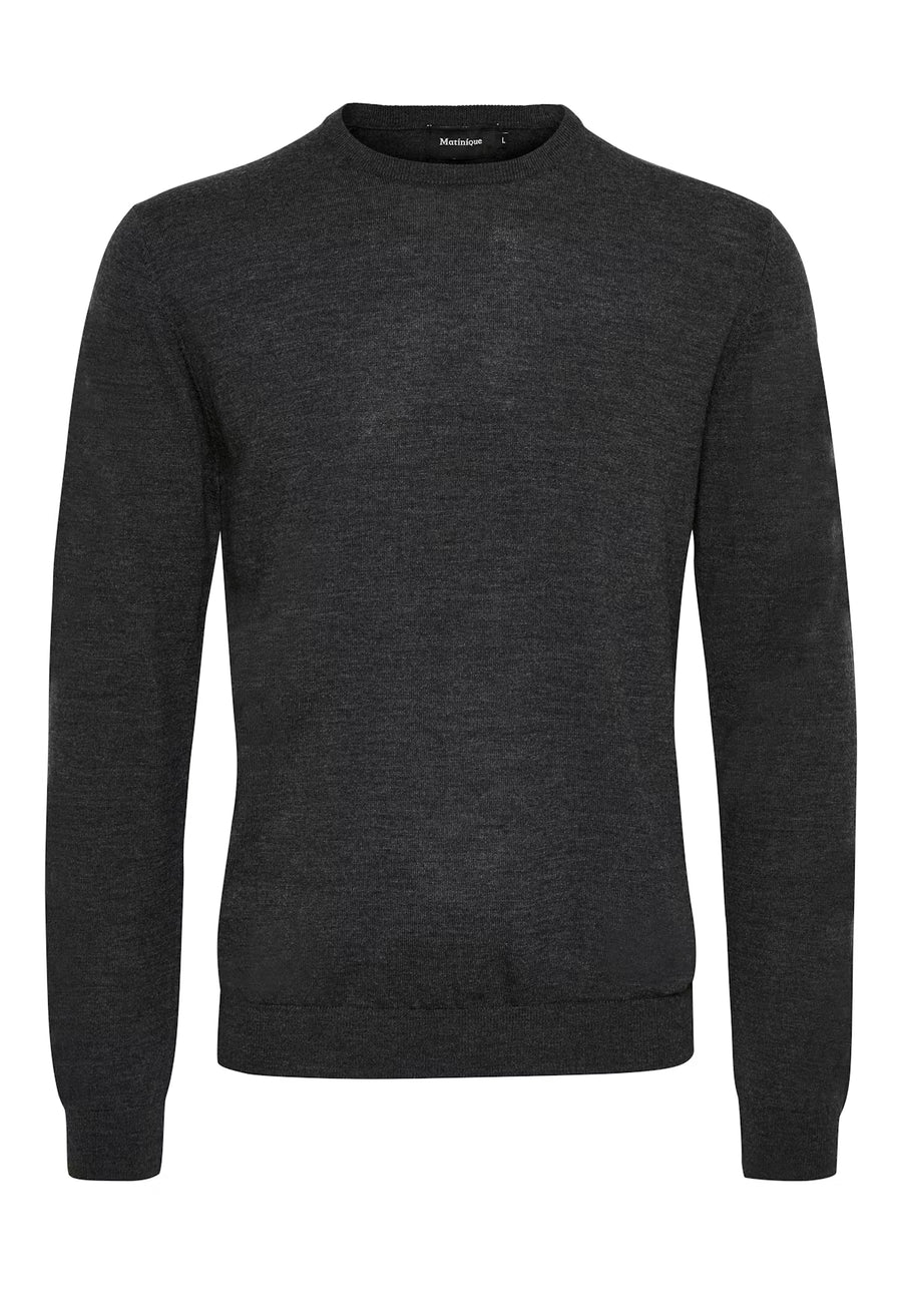 Margrate Merino Pullover - Dark Grey Melange Matinique