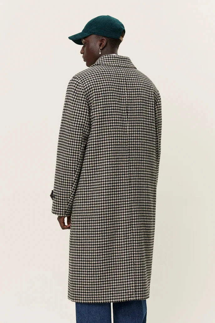 Maximilian Houndstooth Wool Coat