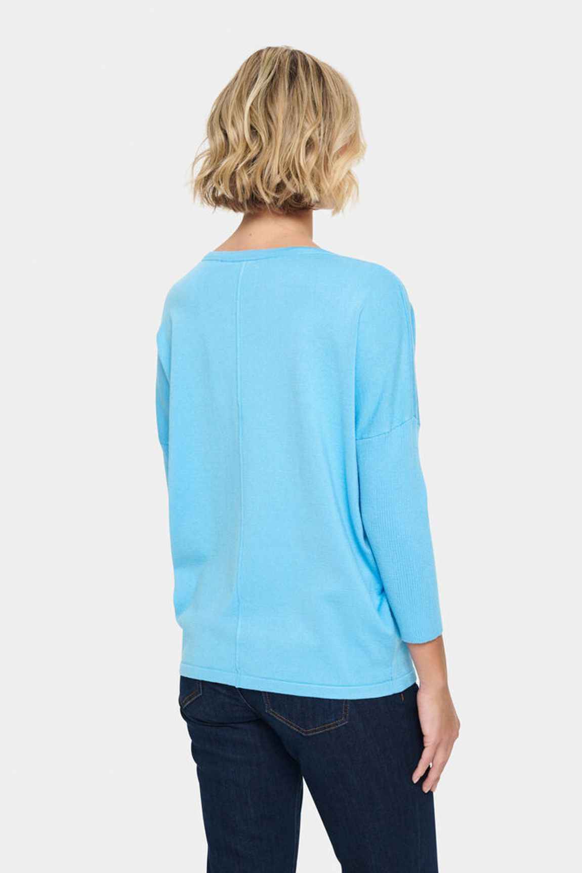 MilaSZ R-Neck Pullover - Ethereal Blue Saint Tropez