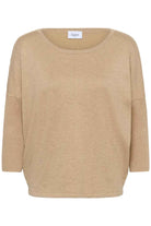 MilaSZ R-Neck Pullover - Amphora Melange Brown Saint Tropez
