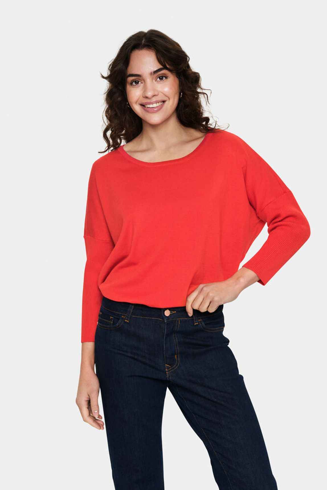 MilaSZ R-Neck Pullover - Flame Scarlet Saint Tropez