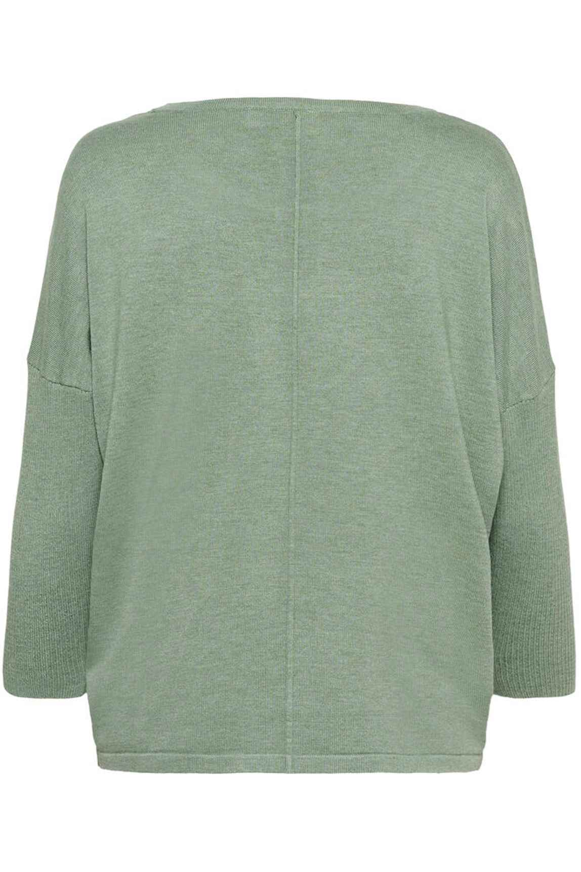 MilaSZ R-Neck Pullover - Green Bay Melange Saint Tropez