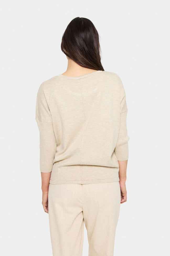 MilaSZ R-Neck Pullover - Jojoba melange Saint Tropez